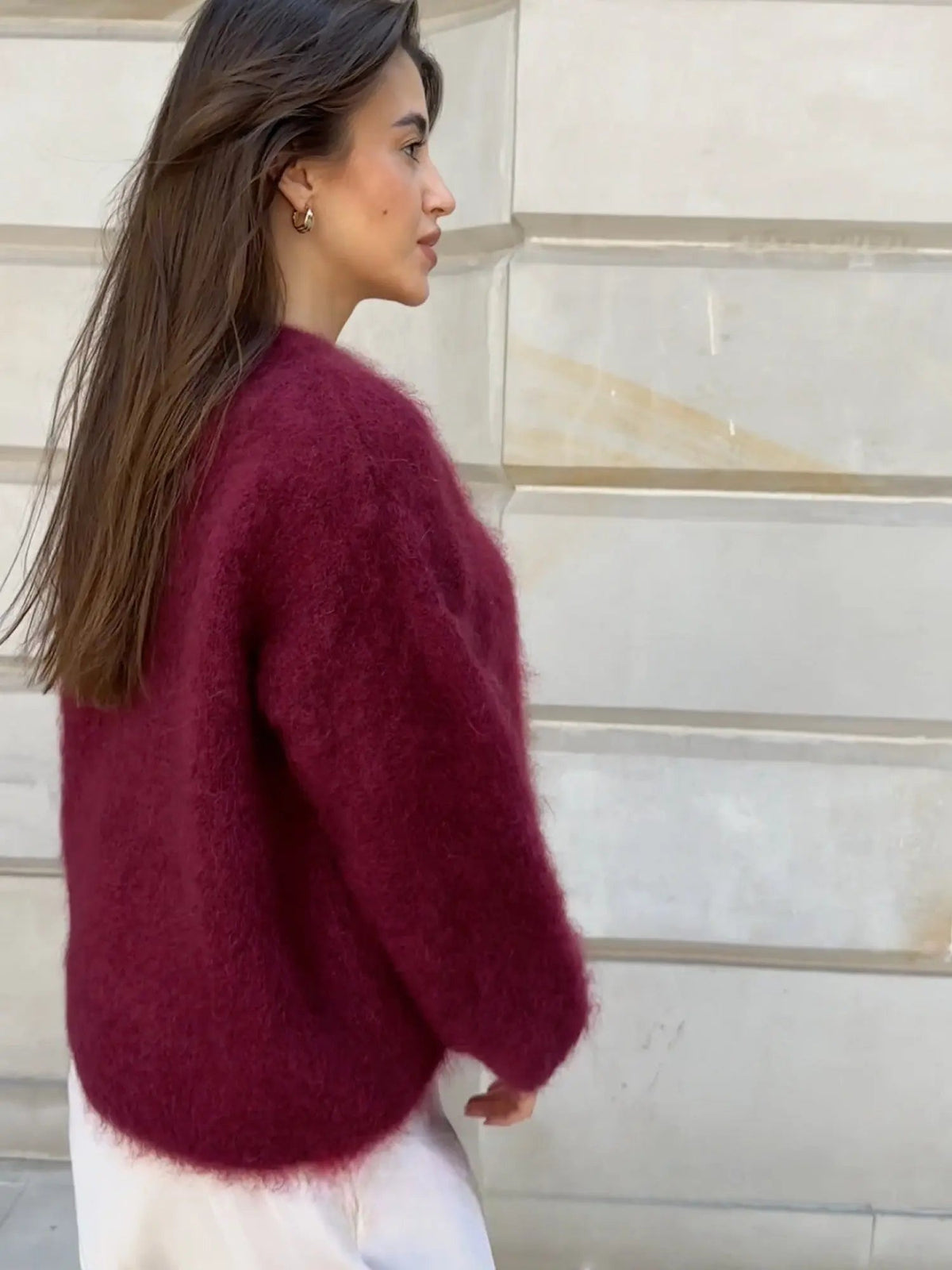 Raquel | Jersey de Mohair Mujer Cuello Redondo Oversize