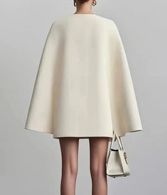 Raquel | Vestido Blazer Corto Manga Capa Mujer Escote V Doble Botonadura