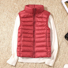 Rebeca | Chaleco Acolchado de Plumas Mujer Cuello Alto Cremallera
