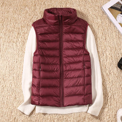 Rebeca | Chaleco Acolchado de Plumas Mujer Cuello Alto Cremallera
