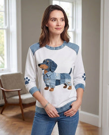 Rebeca | Sudadera Gráfica sin Capucha Mujer Estampado Perro