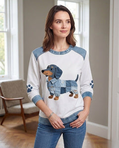 Rebeca | Sudadera Gráfica sin Capucha Mujer Estampado Perro