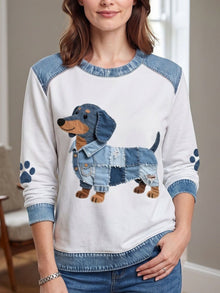 Rebeca | Sudadera Gráfica sin Capucha Mujer Estampado Perro