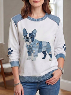 Rebeca | Sudadera Gráfica sin Capucha Mujer Estampado Perro