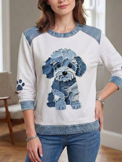 Rebeca | Sudadera Gráfica sin Capucha Mujer Estampado Perro
