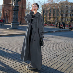 Rocío | Gabardina Larga Oversize Mujer Doble Botonadura con Cinturón