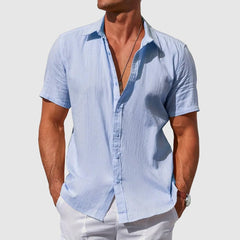 Rodrigo | Camisa de Lino de Manga Corta Hombre Texturizada