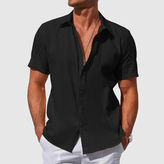 Rodrigo | Camisa de Lino de Manga Corta Hombre Texturizada