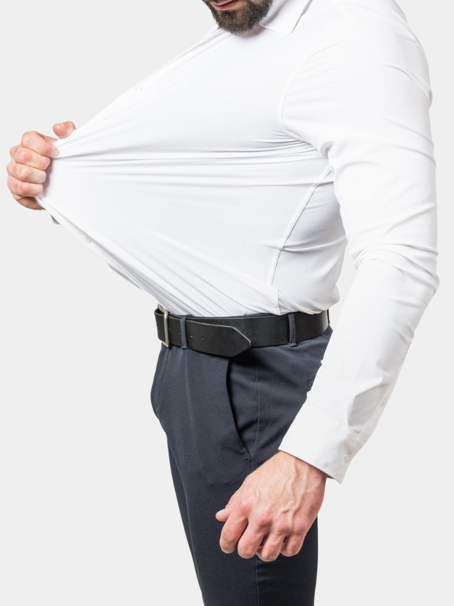 Rodrigo | Camisa Oxford Slim Fit de Manga Larga Hombre Stretch Cuello Clásico