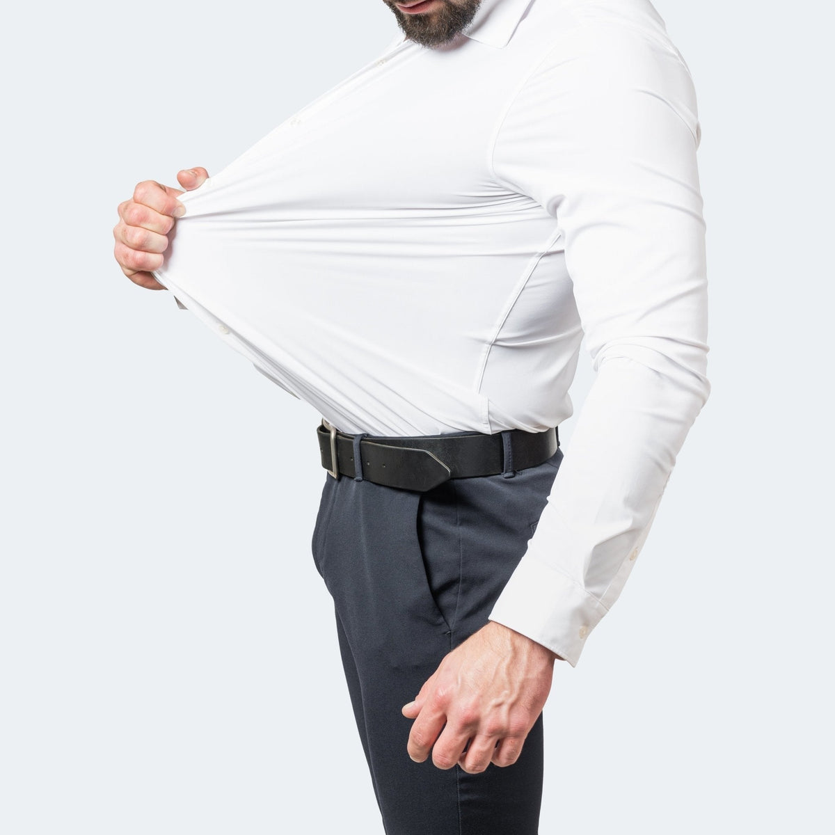 Rodrigo | Camisa Oxford Slim Fit de Manga Larga Hombre Stretch Cuello Clásico