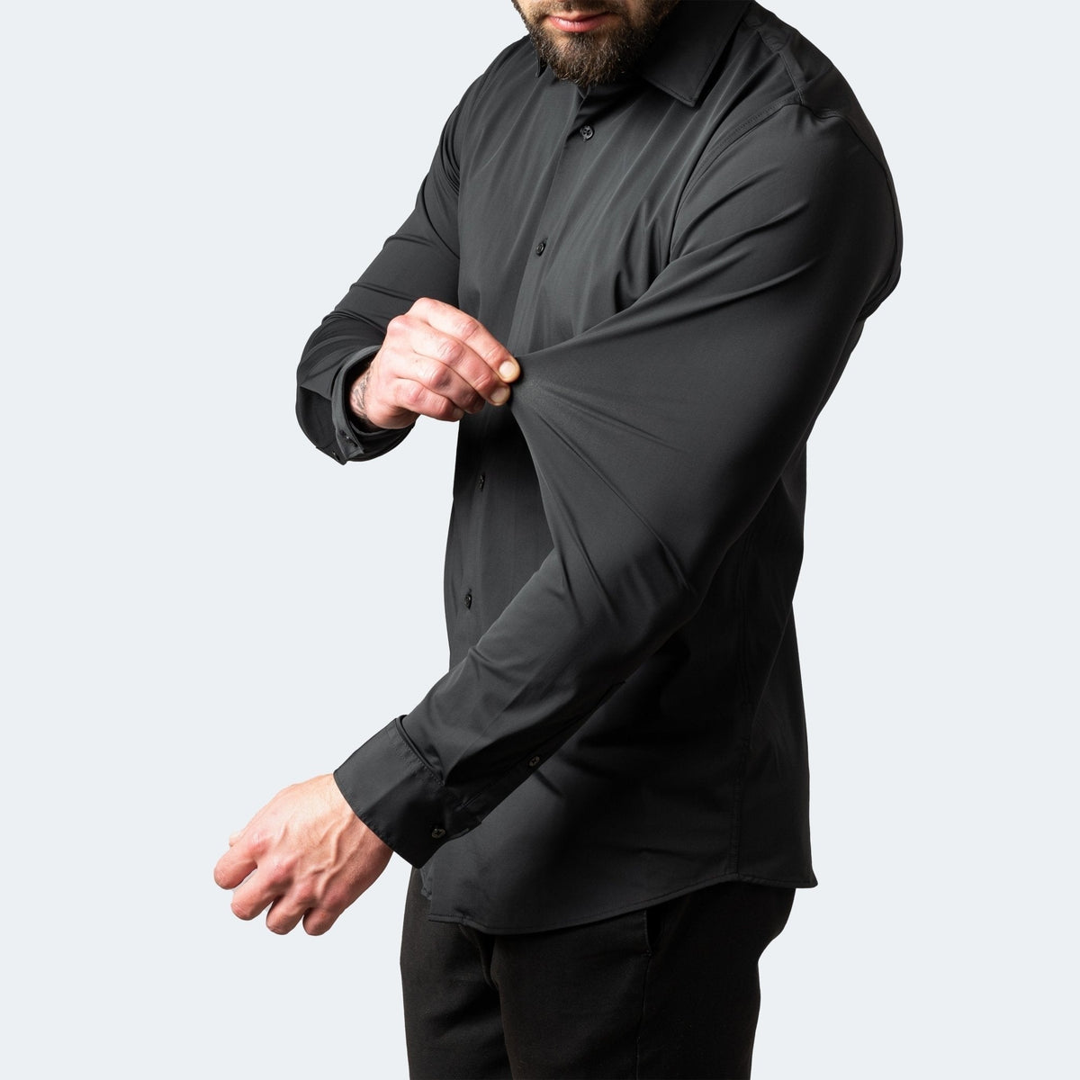 Rodrigo | Camisa Oxford Slim Fit de Manga Larga Hombre Stretch Cuello Clásico