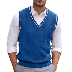Rodrigo | Chaleco de Punto Hombre Cuello en V Cable Knit
