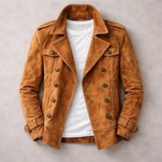 Rodrigo | Chaqueta Harrington de Ante Hombre Doble Botonadura