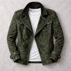 Rodrigo | Chaqueta Harrington de Ante Hombre Doble Botonadura