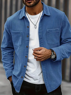 Rubén | Camisa de Pana Oversize Hombre Manga Larga Bolsillos