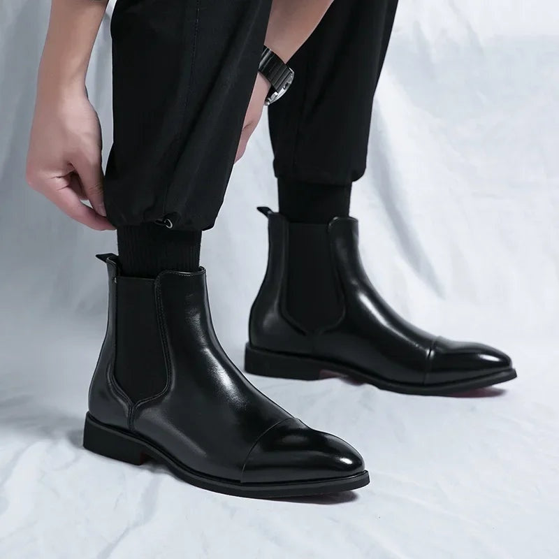 Rubén | Chelsea Boots de Cuero Hombre Suela Contraste