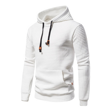 Rubén | Sudadera con Capucha Hombre Textura Cuadros Bolsillo Canguro