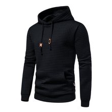 Rubén | Sudadera con Capucha Hombre Textura Cuadros Bolsillo Canguro