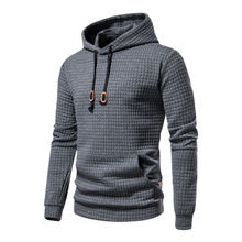 Rubén | Sudadera con Capucha Hombre Textura Cuadros Bolsillo Canguro