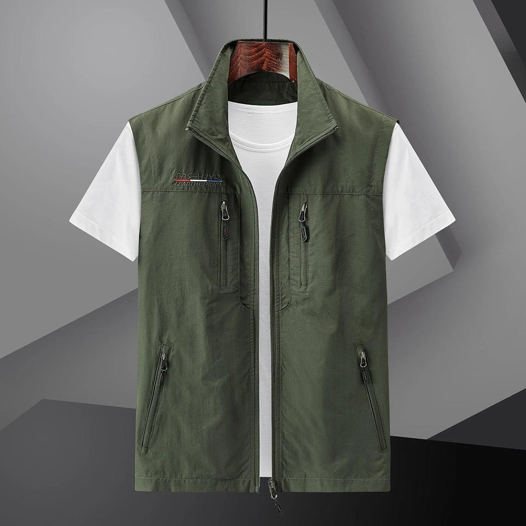 Salvador | Gilet Multipocket Hombre Cremallera Cuello Alto