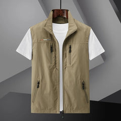Salvador | Gilet Multipocket Hombre Cremallera Cuello Alto