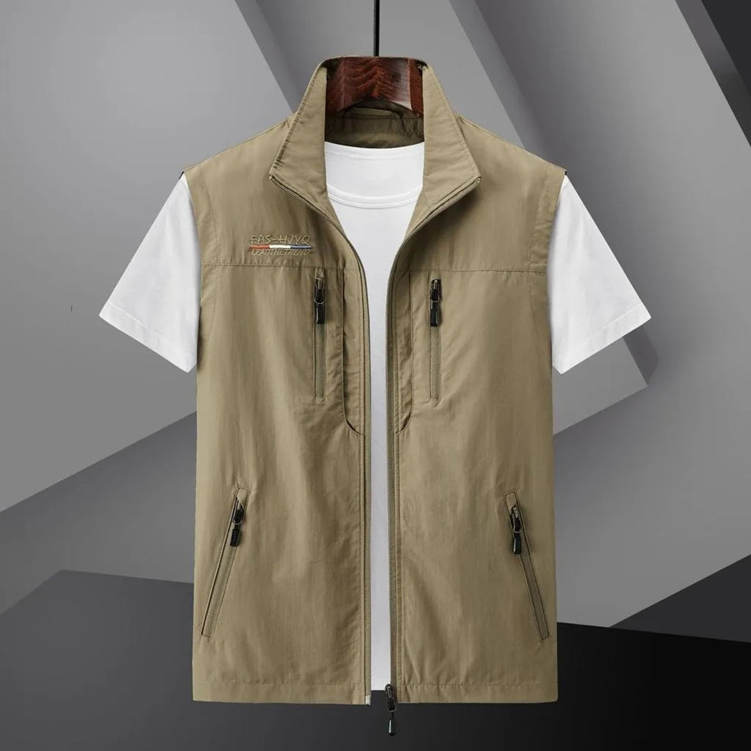 Salvador | Gilet Multipocket Hombre Cremallera Cuello Alto