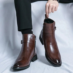 Sergio | Botines Chelsea de Cuero Hombre Cremallera Lateral
