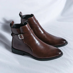 Sergio | Botines Chelsea de Cuero Hombre Cremallera Lateral