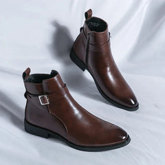 Sergio | Botines Chelsea de Cuero Hombre Cremallera Lateral