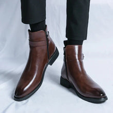 Sergio | Botines Chelsea de Cuero Hombre Cremallera Lateral