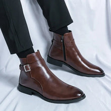 Sergio | Botines Chelsea de Cuero Hombre Cremallera Lateral