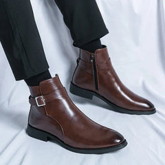 Sergio | Botines Chelsea de Cuero Hombre Cremallera Lateral