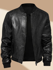 Sergio | Cazadora Bomber de Cuero PU Hombre Cremallera