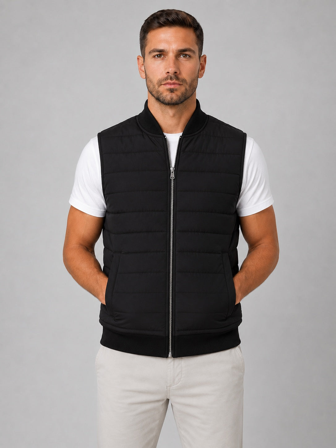 Sergio | Chaleco Acolchado Hombre Cuello Alto Cremallera
