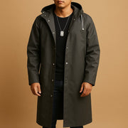 Sergio | Chaqueta Impermeable Larga Hombre con Capucha