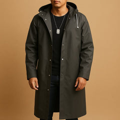 Sergio | Chaqueta Impermeable Larga Hombre con Capucha