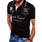 Sergio | Polo Estampado Gráfico Hombre Cuello Contraste Entallado