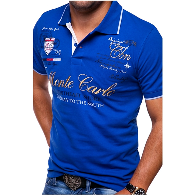 Sergio | Polo Estampado Gráfico Hombre Cuello Contraste Entallado