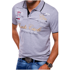 Sergio | Polo Estampado Gráfico Hombre Cuello Contraste Entallado