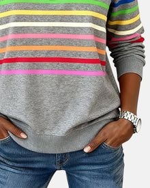 Isabel | Sudadera de Rayas Mujer Cuello Cremallera Manga Larga