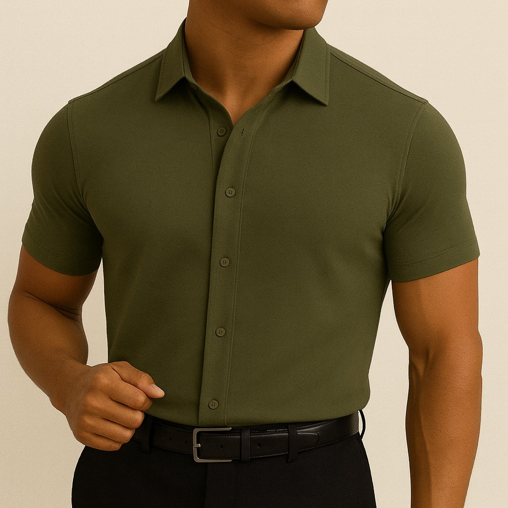 Tomás | Camisa de Vestir de Manga Corta Hombre Slim Fit