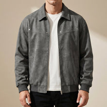 Tomás | Cazadora de Piel Hombre Bomber Cuello Solapa