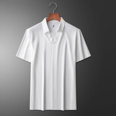 Tomás | Polo de Algodón y Seda de Manga Corta Hombre Cuello Solapa