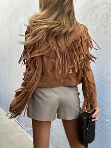 Triana | Chaqueta de Ante Mujer con Flecos Boho Corta