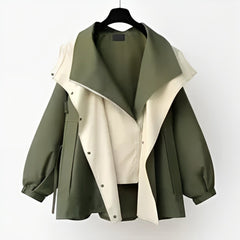 Triana | Chaqueta Impermeable Oversized Mujer Cuello Solapa