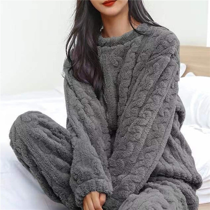 Triana | Conjunto de Forro Polar Mujer Pijama Cuello Redondo