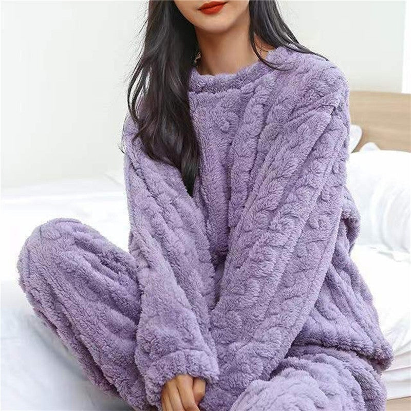 Triana | Conjunto de Forro Polar Mujer Pijama Cuello Redondo