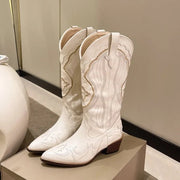 Triana | Cowboy Boots Bordadas Mujer Caña Alta Tacón Cuadrado