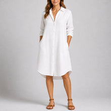 Triana | Vestido Invitada Invierno de Manga Larga Mujer Midi Camisero