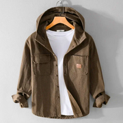 Unai | Camisa Oversize con Capucha Hombre Algodón Manga Larga